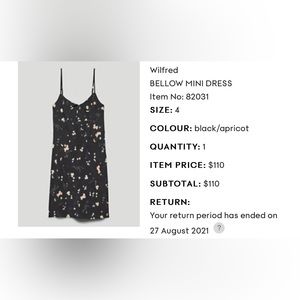 Aritzia Wilfred Bellow Mini Dress
